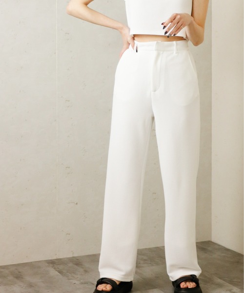 Per sist ence(パーシエンス)の「Per sist ence/パーシエンス ジャガードストレートパンツ(その他パンツ・レディース・ブラック/ネイビー/オフホワイト・FREE)」の10枚目の写真