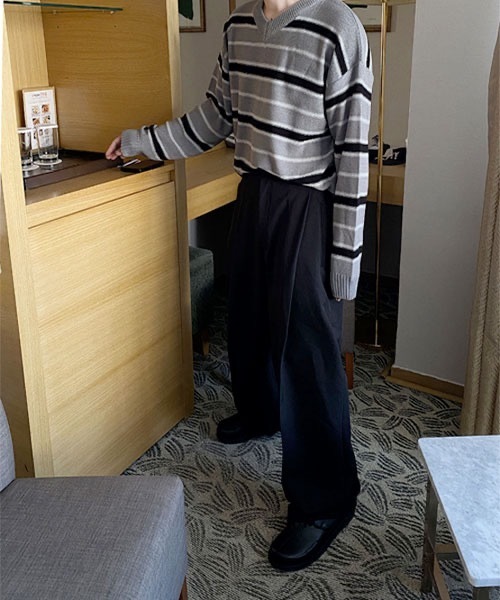 HOLY IN CODE（ホーリーインコード）の「HOLY IN CODE no.9358 s widewide tuck sl（スラックス・メンズ・ブラック・SMALL/MEDIUM/LARGE）」の7枚目の写真