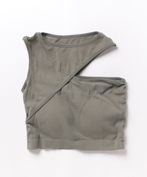 styiro(スタイロ)の「カップ付き変形ブラキャミソール(キャミソール・レディース・ブラック/ホワイト/ベージュ/グレー/カーキ・FREE)」の9枚目の写真