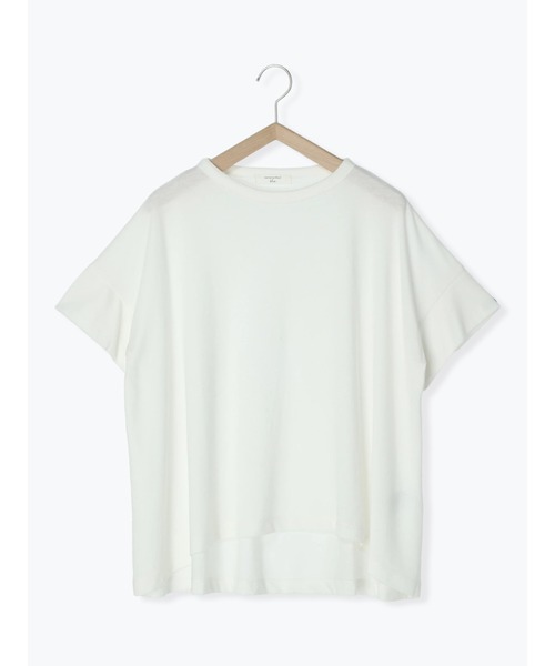 Samansa Mos2 blue（サマンサモスモスブルー）の「リネン混裾ラウンドTシャツ（Tシャツ/カットソー・レディース・オフホワイト/ピンク/グレー/ブラック/カーキ・F）」の16枚目の写真