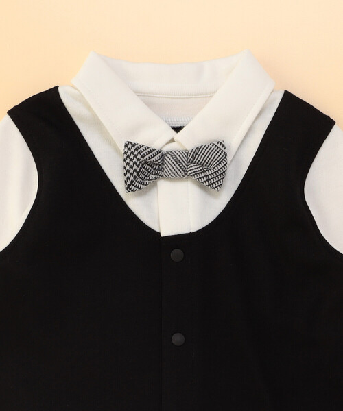 COMME CA ISM(コムサイズム)の「シャツ・パンツデザイン 長袖カバーオール(70-80cm)(ロンパース・キッズ・ブラック系・70-80cm)」の3枚目の写真