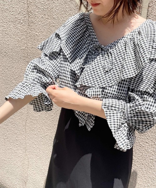 LOWRYS FARM（ローリーズファーム）の「フリルボレロロングスリーブ　 908912（シャツ/ブラウス・レディース・その他/ホワイト/ブラック・FREE）」の13枚目の写真