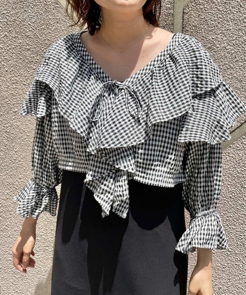 LOWRYS FARM（ローリーズファーム）の「フリルボレロロングスリーブ　 908912（シャツ/ブラウス・レディース・その他/ホワイト/ブラック・FREE）」の14枚目の写真