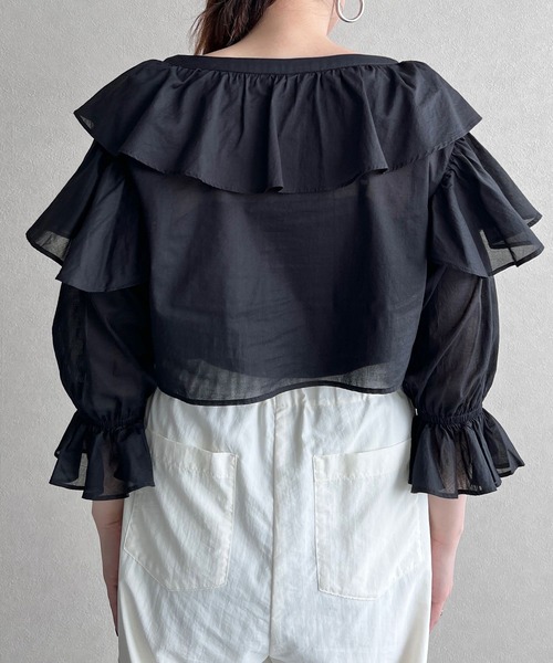 LOWRYS FARM（ローリーズファーム）の「フリルボレロロングスリーブ　 908912（シャツ/ブラウス・レディース・その他/ホワイト/ブラック・FREE）」の22枚目の写真