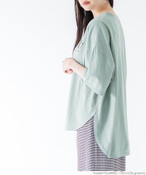 coca(coca)(コカ)の「テールカットロゴTシャツ(Tシャツ/カットソー・レディース・ダークグリーン/ホワイト・M/L)」の6枚目の写真