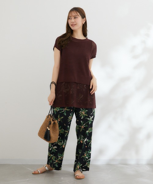 KATHARINE ROSS（キャサリンロス）の「【KATHARINE ROSS】びわプリントパンツ（スラックス・レディース・ブラック/マスタード・MEDIUM）」の15枚目の写真