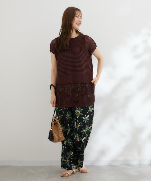 KATHARINE ROSS（キャサリンロス）の「【KATHARINE ROSS】びわプリントパンツ（スラックス・レディース・ブラック/マスタード・MEDIUM）」の16枚目の写真