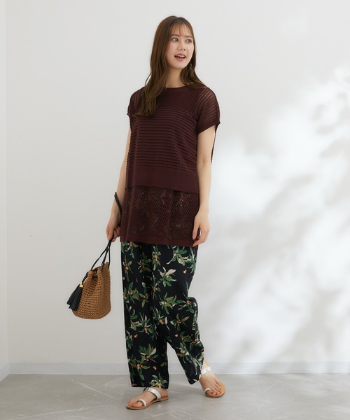 KATHARINE ROSS（キャサリンロス）の「【KATHARINE ROSS】びわプリントパンツ（スラックス・レディース・ブラック/マスタード・MEDIUM）」の17枚目の写真