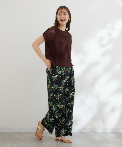 KATHARINE ROSS（キャサリンロス）の「【KATHARINE ROSS】びわプリントパンツ（スラックス・レディース・ブラック/マスタード・MEDIUM）」の7枚目の写真