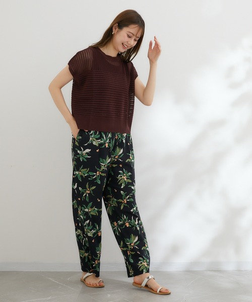 KATHARINE ROSS（キャサリンロス）の「【KATHARINE ROSS】びわプリントパンツ（スラックス・レディース・ブラック/マスタード・MEDIUM）」の8枚目の写真