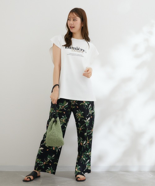 KATHARINE ROSS（キャサリンロス）の「【KATHARINE ROSS】びわプリントパンツ（スラックス・レディース・ブラック/マスタード・MEDIUM）」の9枚目の写真