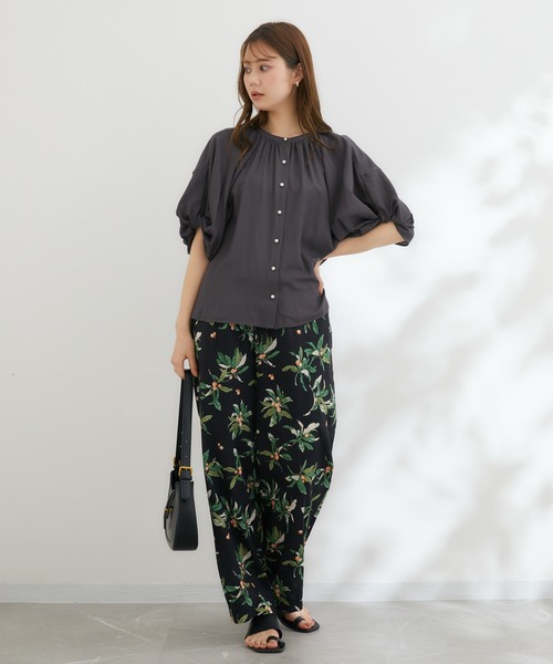 KATHARINE ROSS（キャサリンロス）の「【KATHARINE ROSS】びわプリントパンツ（スラックス・レディース・ブラック/マスタード・MEDIUM）」の12枚目の写真