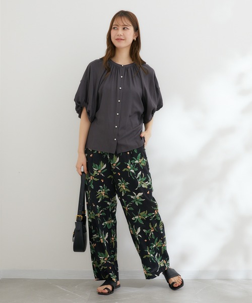 KATHARINE ROSS（キャサリンロス）の「【KATHARINE ROSS】びわプリントパンツ（スラックス・レディース・ブラック/マスタード・MEDIUM）」の13枚目の写真