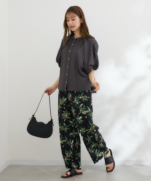 KATHARINE ROSS（キャサリンロス）の「【KATHARINE ROSS】びわプリントパンツ（スラックス・レディース・ブラック/マスタード・MEDIUM）」の14枚目の写真