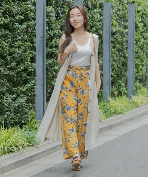 KATHARINE ROSS（キャサリンロス）の「【KATHARINE ROSS】びわプリントパンツ（スラックス・レディース・ブラック/マスタード・MEDIUM）」の21枚目の写真