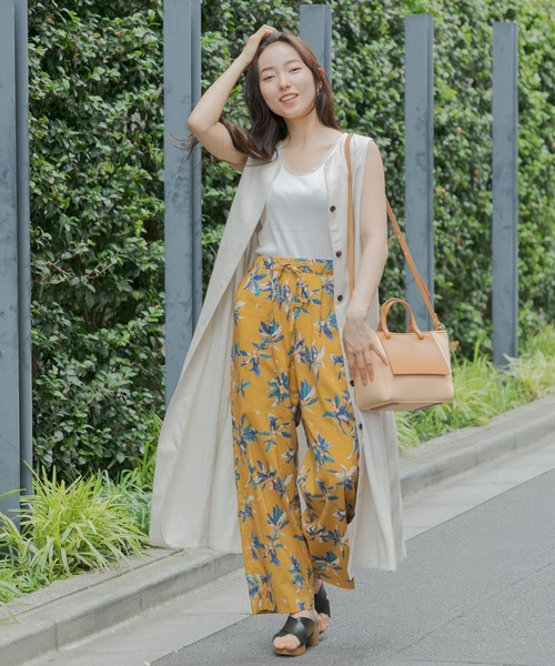 KATHARINE ROSS（キャサリンロス）の「【KATHARINE ROSS】びわプリントパンツ（スラックス・レディース・ブラック/マスタード・MEDIUM）」の22枚目の写真