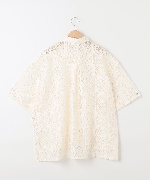 SHARE PARK(シェアパーク)の「オーバーサイズレースシャツ(シャツ/ブラウス・レディース・アイボリー系/グレー系・MEDIUM)」の20枚目の写真