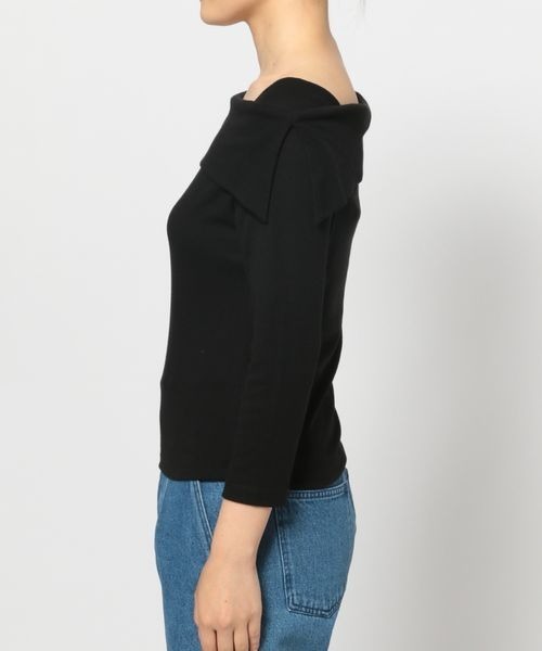 mysty woman（ミスティウーマン）の「オフショルデザインプルオーバー 972019（Tシャツ/カットソー・レディース・ブラック/グレイッシュベージュ/モカ・FREE）」の14枚目の写真