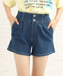 PINK-latte（ピンクラテ）の「【ウエスト調節可能】2つボタンショートパンツ（その他パンツ・キッズ）」