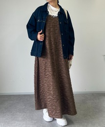 フリンジジャガードキャミワンピース