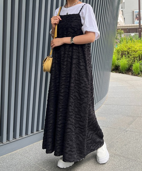 un dix cors（アンディコール）の「フリンジジャガードキャミワンピース（ワンピース・レディース・ブラック/ブラウン・FREE）」の22枚目の写真