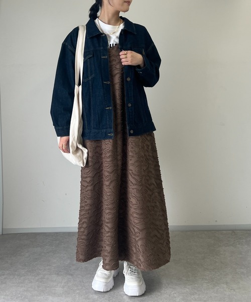 un dix cors（アンディコール）の「フリンジジャガードキャミワンピース（ワンピース・レディース・ブラック/ブラウン・FREE）」の10枚目の写真