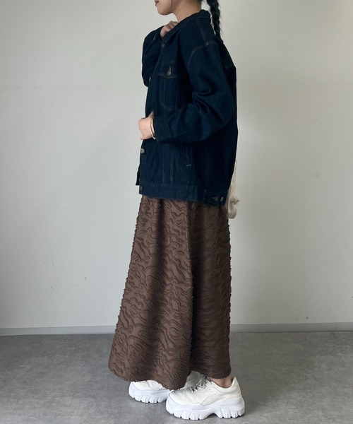 un dix cors（アンディコール）の「フリンジジャガードキャミワンピース（ワンピース・レディース・ブラック/ブラウン・FREE）」の13枚目の写真