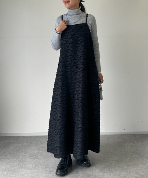 un dix cors（アンディコール）の「フリンジジャガードキャミワンピース（ワンピース・レディース・ブラック/ブラウン・FREE）」の20枚目の写真