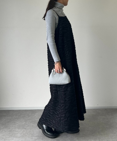 un dix cors（アンディコール）の「フリンジジャガードキャミワンピース（ワンピース・レディース・ブラック/ブラウン・FREE）」の19枚目の写真