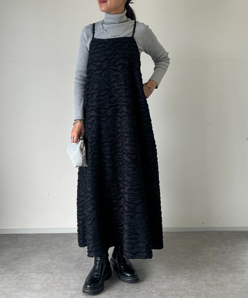 un dix cors（アンディコール）の「フリンジジャガードキャミワンピース（ワンピース・レディース・ブラック/ブラウン・FREE）」の21枚目の写真