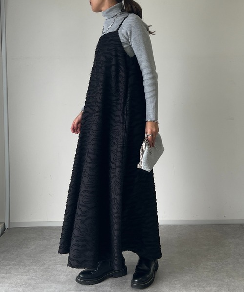 un dix cors（アンディコール）の「フリンジジャガードキャミワンピース（ワンピース・レディース・ブラック/ブラウン・FREE）」の18枚目の写真