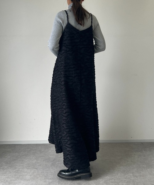 un dix cors（アンディコール）の「フリンジジャガードキャミワンピース（ワンピース・レディース・ブラック/ブラウン・FREE）」の17枚目の写真