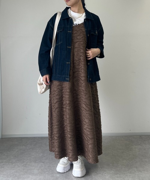 un dix cors（アンディコール）の「フリンジジャガードキャミワンピース（ワンピース・レディース・ブラック/ブラウン・FREE）」の11枚目の写真