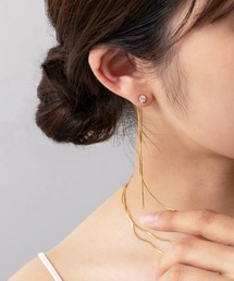 Monocoro toppi | ダブル スネーク チェーン ジルコニア ピアス(ピアス（両耳用）)