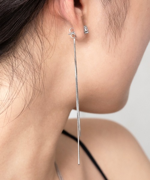 Monocoro toppi（モノコロトッピ）の「ダブル スネーク チェーン ジルコニア ピアス（ピアス（両耳用）・レディース・ゴールド/シルバー・フリー）」の6枚目の写真