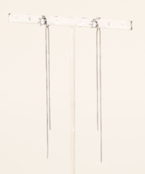 Monocoro toppi（モノコロトッピ）の「ダブル スネーク チェーン ジルコニア ピアス（ピアス（両耳用）・レディース・ゴールド/シルバー・フリー）」の10枚目の写真