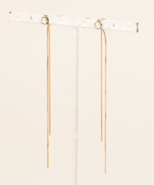 Monocoro toppi（モノコロトッピ）の「ダブル スネーク チェーン ジルコニア ピアス（ピアス（両耳用）・レディース・ゴールド/シルバー・フリー）」の11枚目の写真