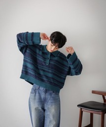 【eL】7G Malti Border Polo/968659