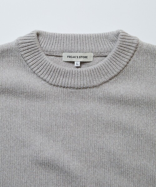 FREAK'S STORE（フリークスストア）の「限定展開 ビッグシルエット イージーケア ウォッシャブル クルーネックニット（ニット/セーター・メンズ・ネイビー/グレー/オフホワイト/イエロー/グリーン/ベージュ/ブラック・SMALL/MEDIUM/LARGE）」の10枚目の写真