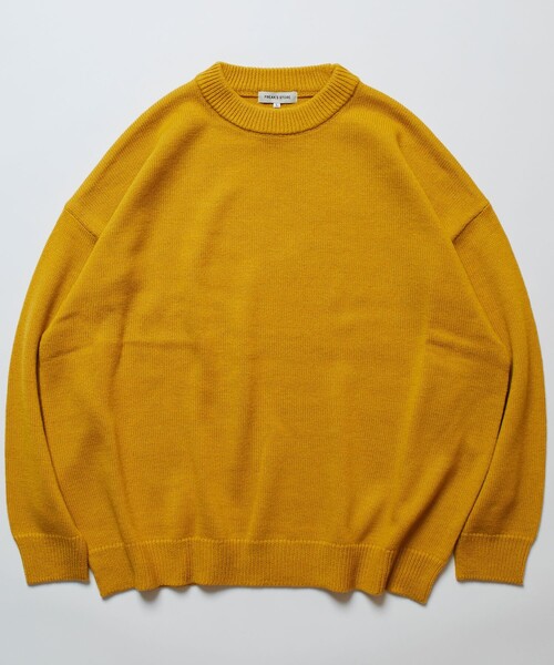 FREAK'S STORE（フリークスストア）の「限定展開 ビッグシルエット イージーケア ウォッシャブル クルーネックニット（ニット/セーター・メンズ・ネイビー/グレー/オフホワイト/イエロー/グリーン/ベージュ/ブラック・SMALL/MEDIUM/LARGE）」の17枚目の写真