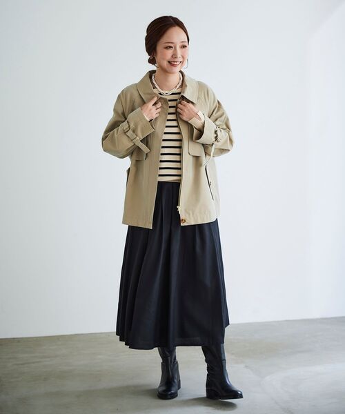 le.coeur blanc（ルクールブラン）の「ツイルショートトレンチ（トレンチコート・レディース・ベージュ/カーキオリーブ・38）」の9枚目の写真