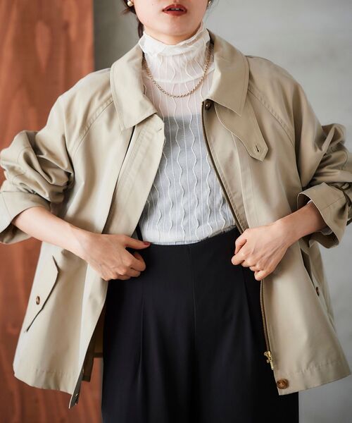 le.coeur blanc（ルクールブラン）の「ツイルショートトレンチ（トレンチコート・レディース・ベージュ/カーキオリーブ・38）」の13枚目の写真
