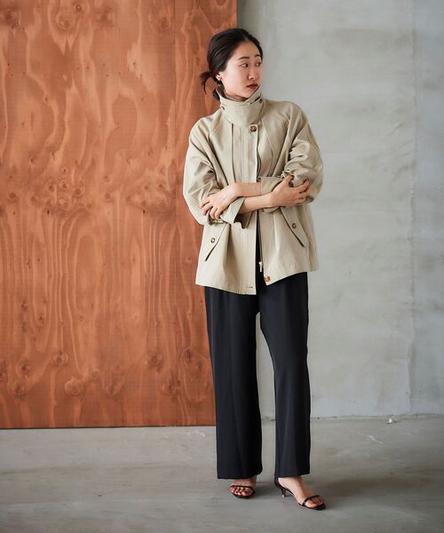 le.coeur blanc（ルクールブラン）の「ツイルショートトレンチ（トレンチコート・レディース・ベージュ/カーキオリーブ・38）」の18枚目の写真