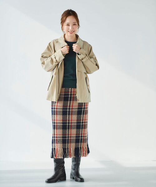 le.coeur blanc（ルクールブラン）の「ツイルショートトレンチ（トレンチコート・レディース・ベージュ/カーキオリーブ・38）」の20枚目の写真