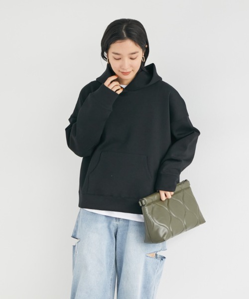 Doux archives（ドゥアルシーヴ）の「［ＷＥＢ限定］ボンディングパーカー×ロングＴシャツ（パーカー・レディース・ブラック/グレー/クリーム/オフホワイト/ラベンダー・FREE）」の13枚目の写真