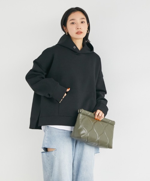 Doux archives（ドゥアルシーヴ）の「［ＷＥＢ限定］ボンディングパーカー×ロングＴシャツ（パーカー・レディース・ブラック/グレー/クリーム/オフホワイト/ラベンダー・FREE）」の14枚目の写真