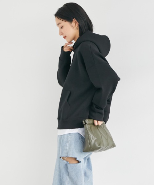 Doux archives（ドゥアルシーヴ）の「［ＷＥＢ限定］ボンディングパーカー×ロングＴシャツ（パーカー・レディース・ブラック/グレー/クリーム/オフホワイト/ラベンダー・FREE）」の16枚目の写真