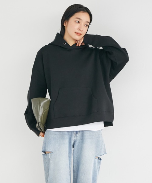 Doux archives（ドゥアルシーヴ）の「［ＷＥＢ限定］ボンディングパーカー×ロングＴシャツ（パーカー・レディース・ブラック/グレー/クリーム/オフホワイト/ラベンダー・FREE）」の18枚目の写真