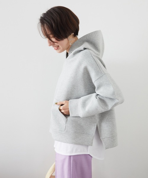 Doux archives（ドゥアルシーヴ）の「［ＷＥＢ限定］ボンディングパーカー×ロングＴシャツ（パーカー・レディース・ブラック/グレー/クリーム/オフホワイト/ラベンダー・FREE）」の20枚目の写真