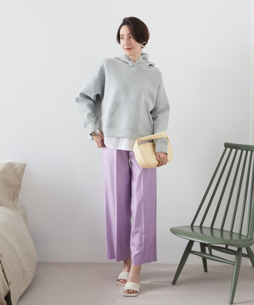 Doux archives（ドゥアルシーヴ）の「［ＷＥＢ限定］ボンディングパーカー×ロングＴシャツ（パーカー・レディース・ブラック/グレー/クリーム/オフホワイト/ラベンダー・FREE）」の21枚目の写真